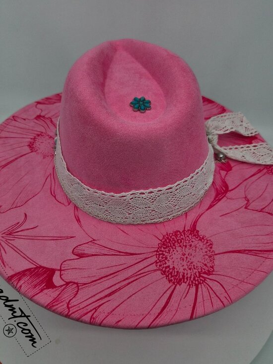 Cosmic Bloom – Custom Engraved Western Hat main image 6